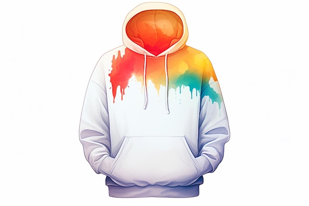 a brightly colored hoodie with a hoodie on it generative ai