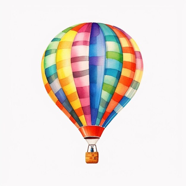 A brightly colored hot air balloon flying in the sky generative ai