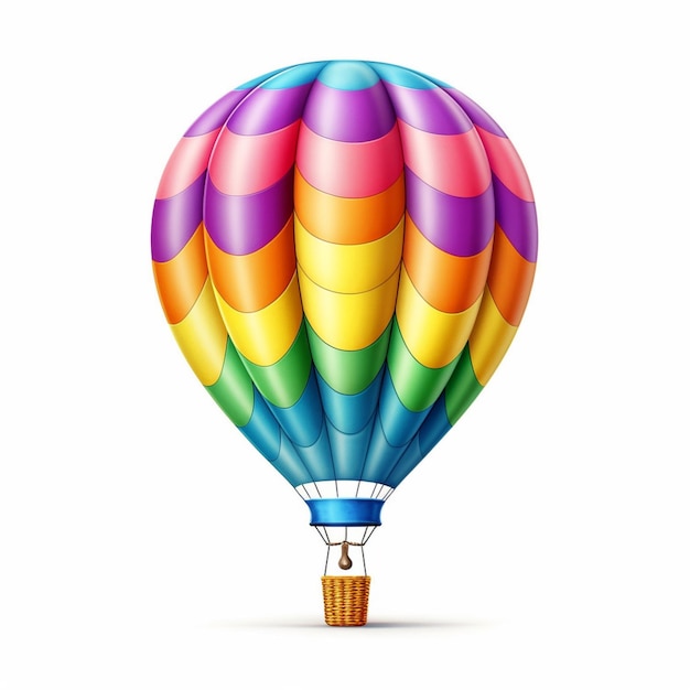 a brightly colored hot air balloon with a wooden handle generative ai