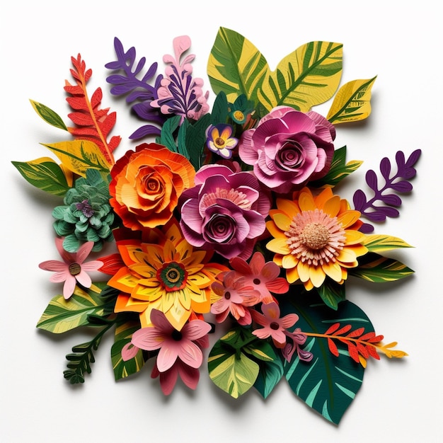 Premium AI Image  A colorful paper bouquet of flowers with the word paper  on it