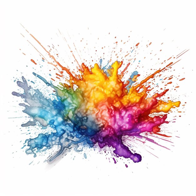 Photo a brightly colored powder splattered on a white background generative ai