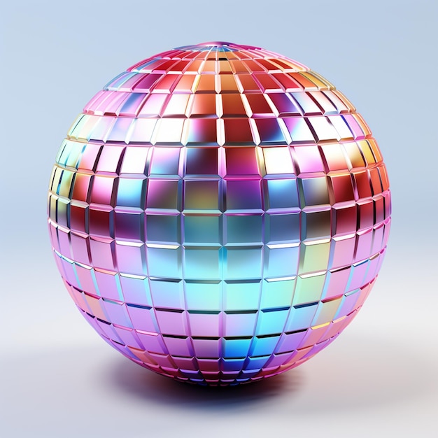 A brightly colored sphere with a grid pattern on the surface generative ai