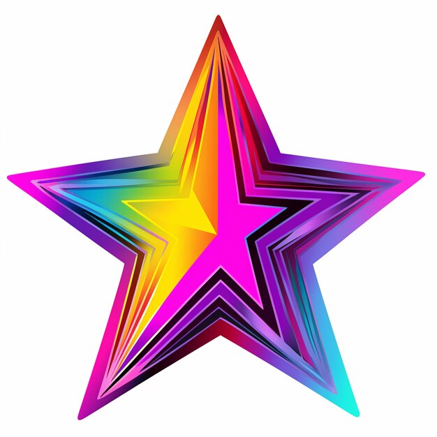 a brightly colored star with a white background generative ai