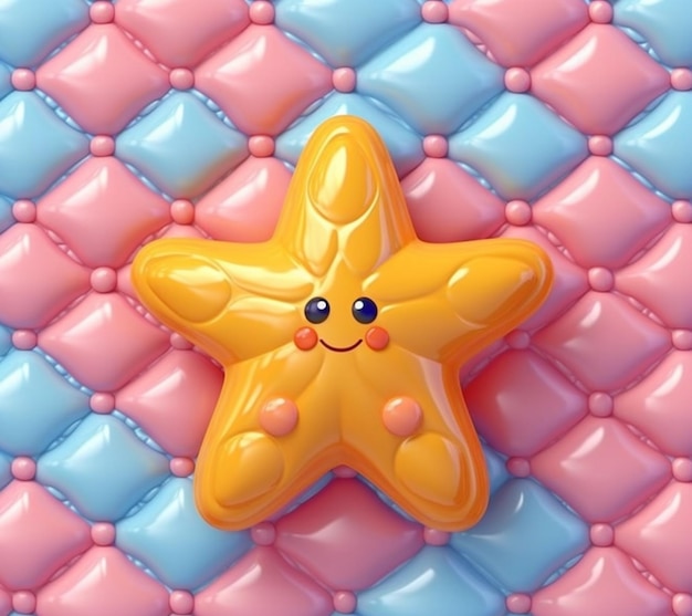 Фото Ярко окрашенные морские звезды на розовом и синем фоне