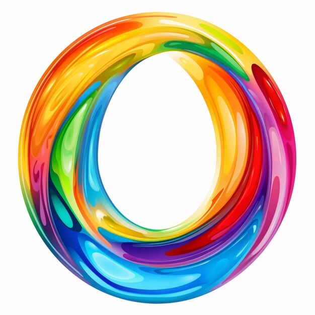 Photo a brightly colored swirly object on a white background generative ai