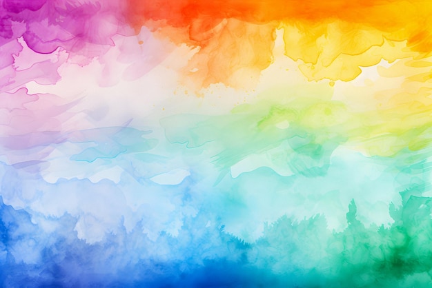 a brightly colored watercolor background with a rainbow of colors Generative AI