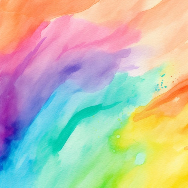 Brightly colored watercolor background with a single white bird generative ai