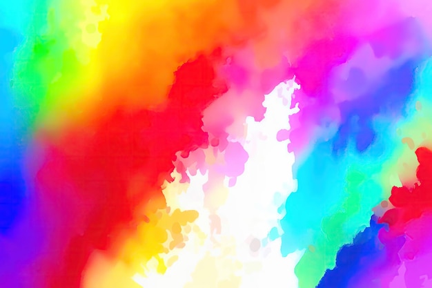 Brightly Colored Watercolor Illustration with Dye Splashes