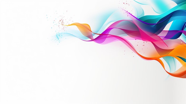 Brightly Colored Waves Of Paint On A White Background