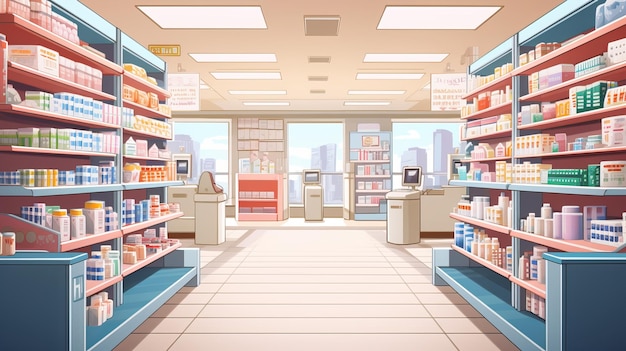 Brightly Lit Drug Store