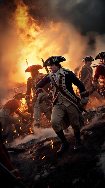 Photo brilliance unleashed a hyperrealistic portrait of the fierce battle of yorktown guided by jamess