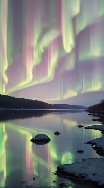 Photo brilliant aurora and beautiful scenery for phone wallpaper