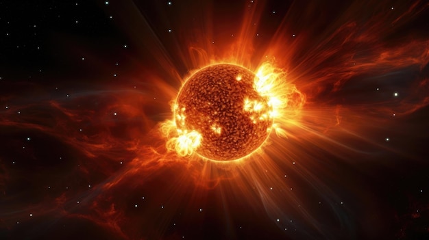 Photo brilliant and menacing the intense solar flares serve as a reminder of the immense power and