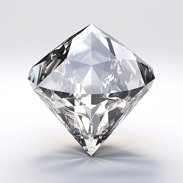 白い背景に分離された鮮やかな光沢のある白いダイヤモンド