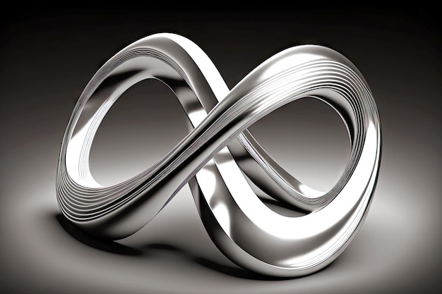 Brilliant silver infinity sign as symbol of prosperity and creation