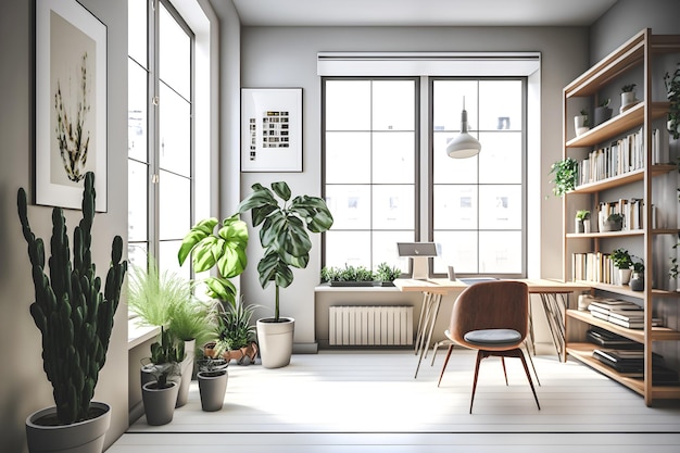 Bring Life to Your Home with this Modern and Minimalistic Living Room featuring Green Plants