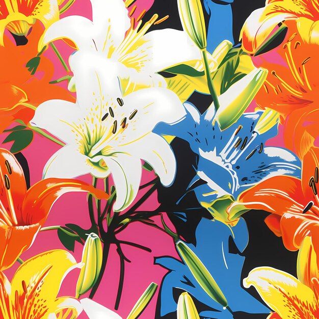 Bring natural floral beauty into your home with our new colorful lily tile designs in vibrant spring