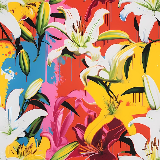 Bring natural floral beauty into your home with our new colorful lily tile designs in vibrant spring