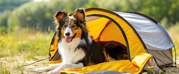 Bringing Along A Portable Dog Tent Or Sunshade For Your Dog To Rest In Between
