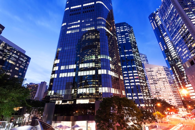 Photo brisbane city buildings at night