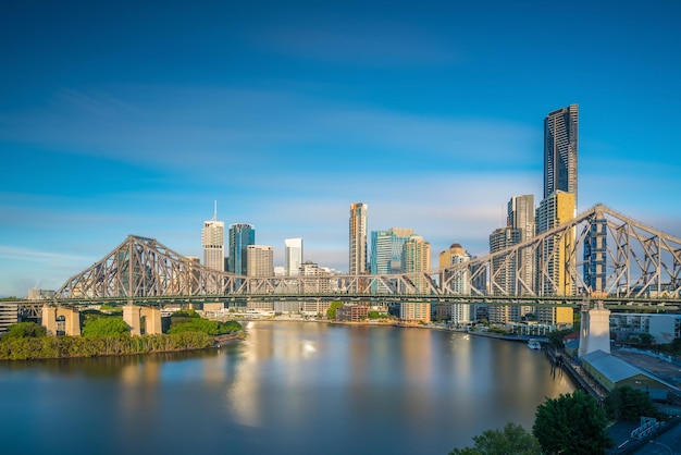 Brisbane city skyline and Brisbane river