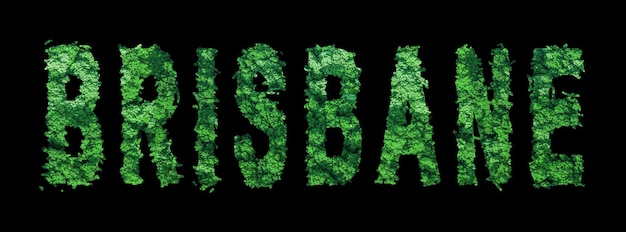 Brisbane lettering Brisbane Forest Ecology Concept