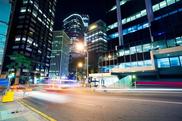 Brisbane nacht stadsverkeer