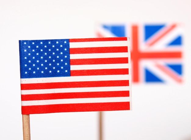 British and American flags