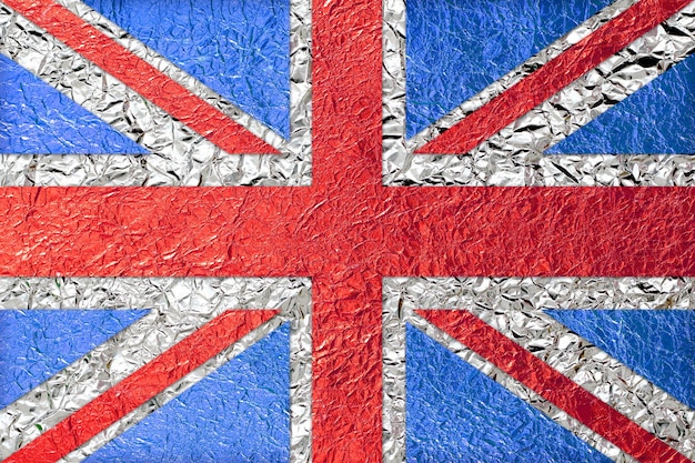 사진 빛나는 잎 청동색 빛나는 잎 호일 질감 배경으로 영국 국기