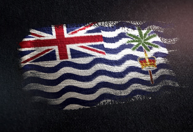 写真 グレッグ・ダーク・ウォールのメタリック・ブラシ・ペイントで作られた英領インド洋地域の国旗