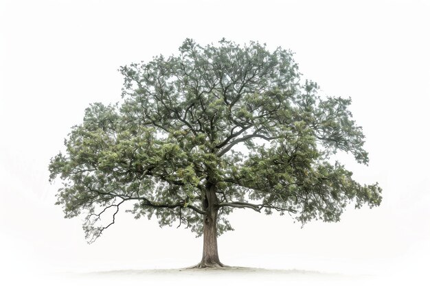 Foto albero di quercia britannico su sfondo bianco