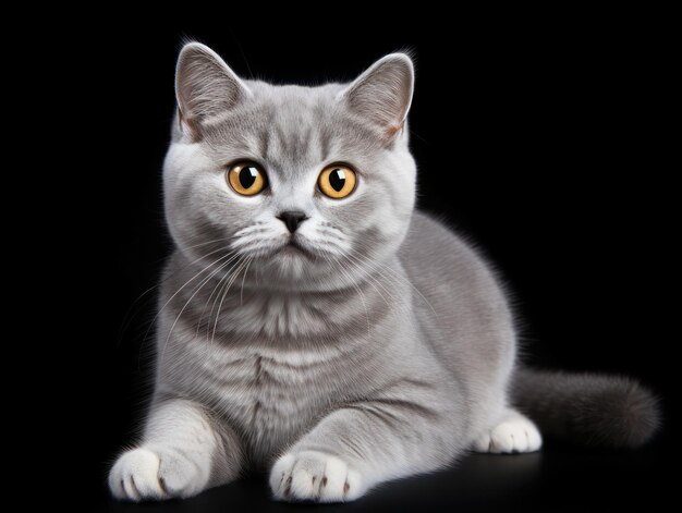 British Shorthair Cat Studio Shot Isolated on Clear Background