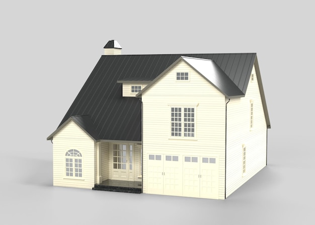 Brits huis op witte achtergrond