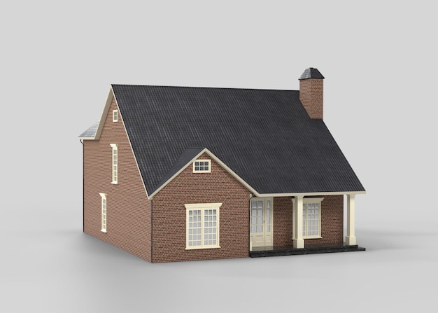 Brits huis op witte achtergrond