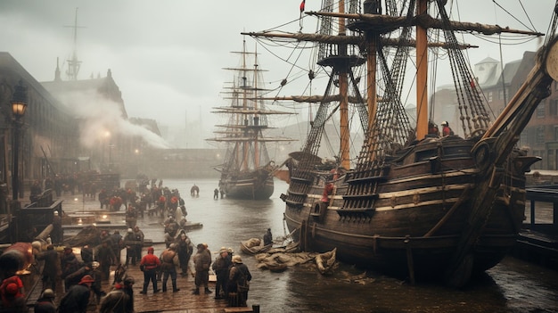 Foto britse soldaten vallen op het piratenschip