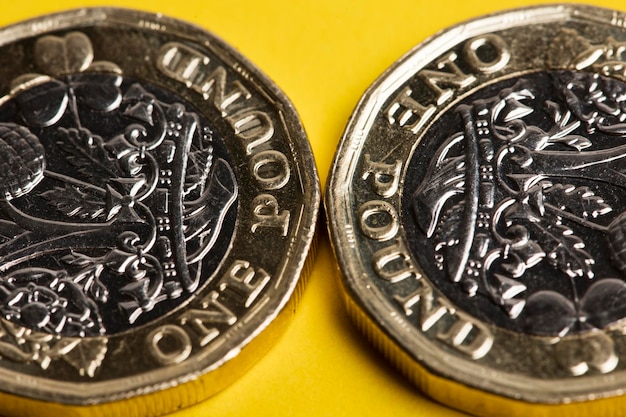 Britse sterling één pond munteenheid