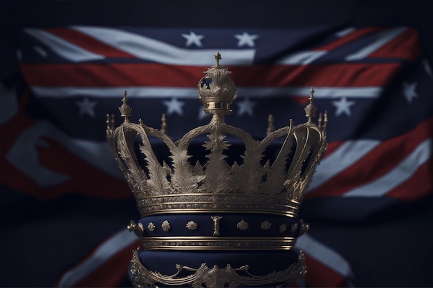 a Britsh crown front of country flag generative AI