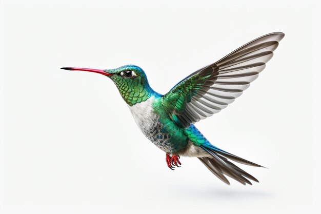 Broad Billed Hummingbird on a pure white background Using different backgrounds the Generative AI