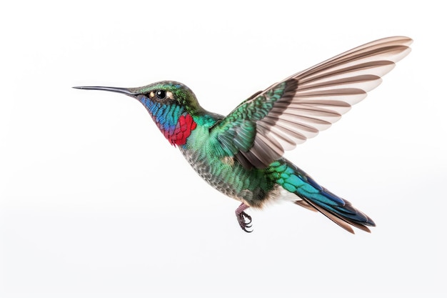 Photo broad billed hummingbird on a white background