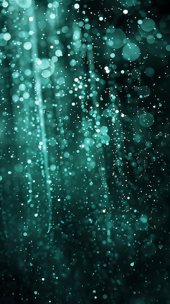 Photo broadcast twinkling dreamy rain with faint mist and mint rel glowing y2k collage neon background