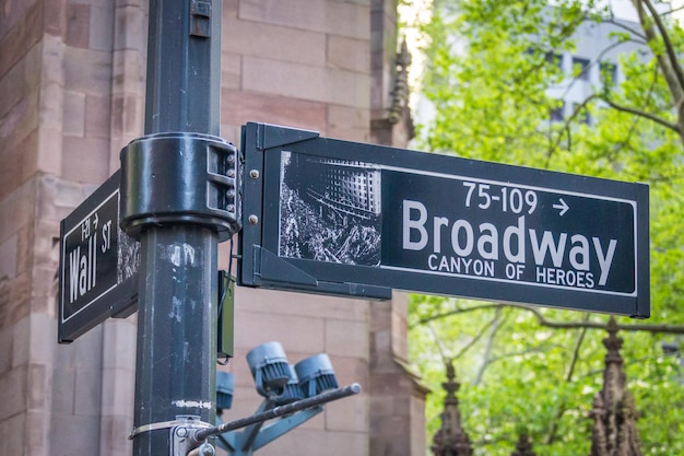 Broadway street sign in new york city usa