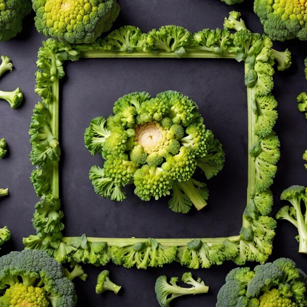 Foto broccobloem bloeit het palet van de natuur