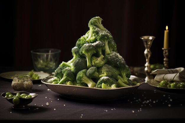 Broccoli caesar christmas dinner food photo