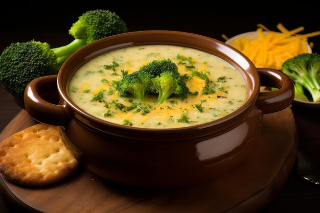 Broccoli Cheddar Soep diner Recept Voedsel Foto