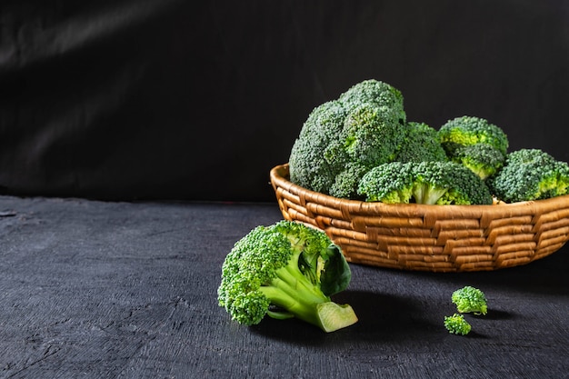 Broccoli fresh in the basket.