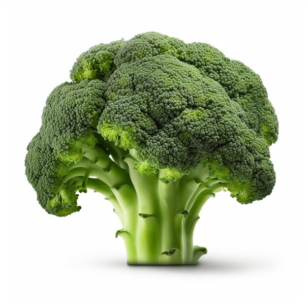 Broccoli front view isolated on white