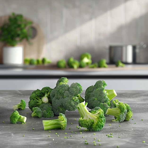 broccoli in de moderne keukentafel