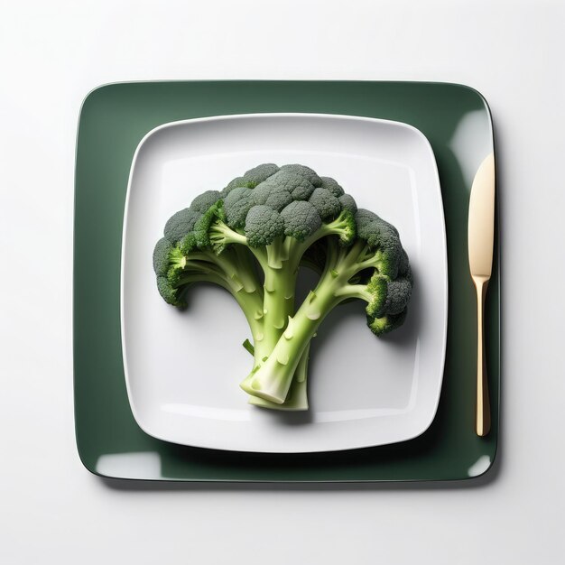 Broccoli in een bord op een witte achtergrond