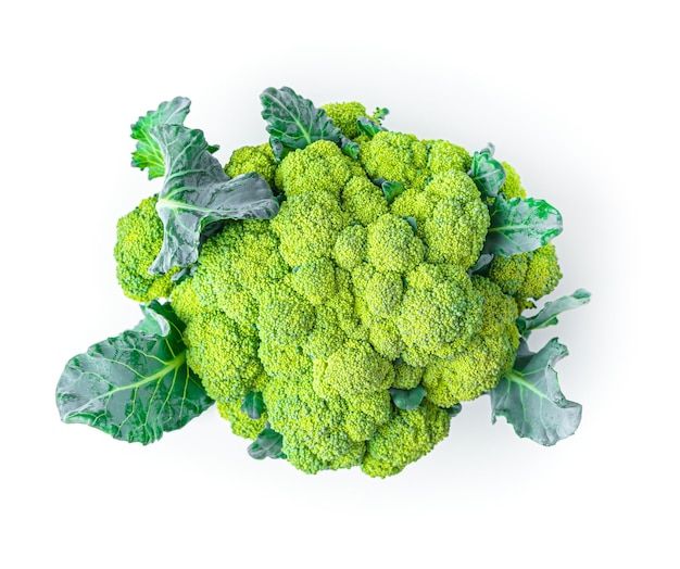 I broccoli sono isolati su uno sfondo bianco