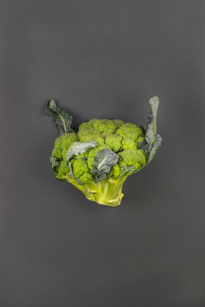 Broccoli op een groene achtergrond. minimalisme. gezond eten.